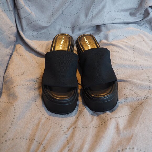 Madden Girl Y2K Slinky Chunky Wedge Sandals, Size 10, 90s mule wedge shoes - Picture 7 of 12